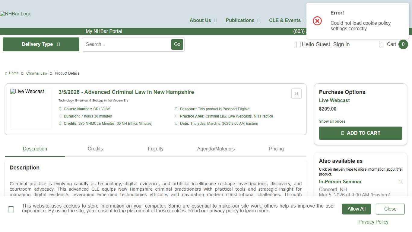 3/5/2026 - Advanced Criminal Law in New Hampshire