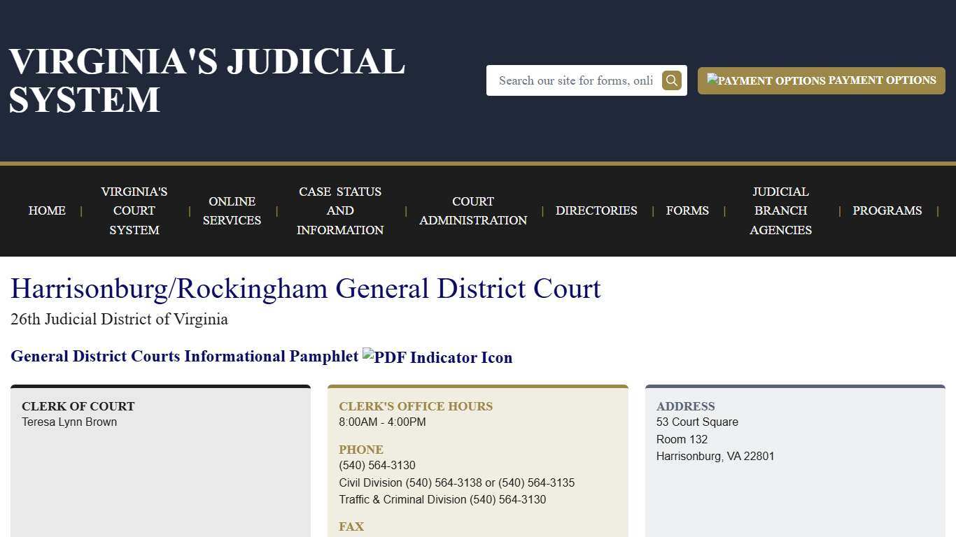 Harrisonburg/Rockingham General District Court Virginia Court System